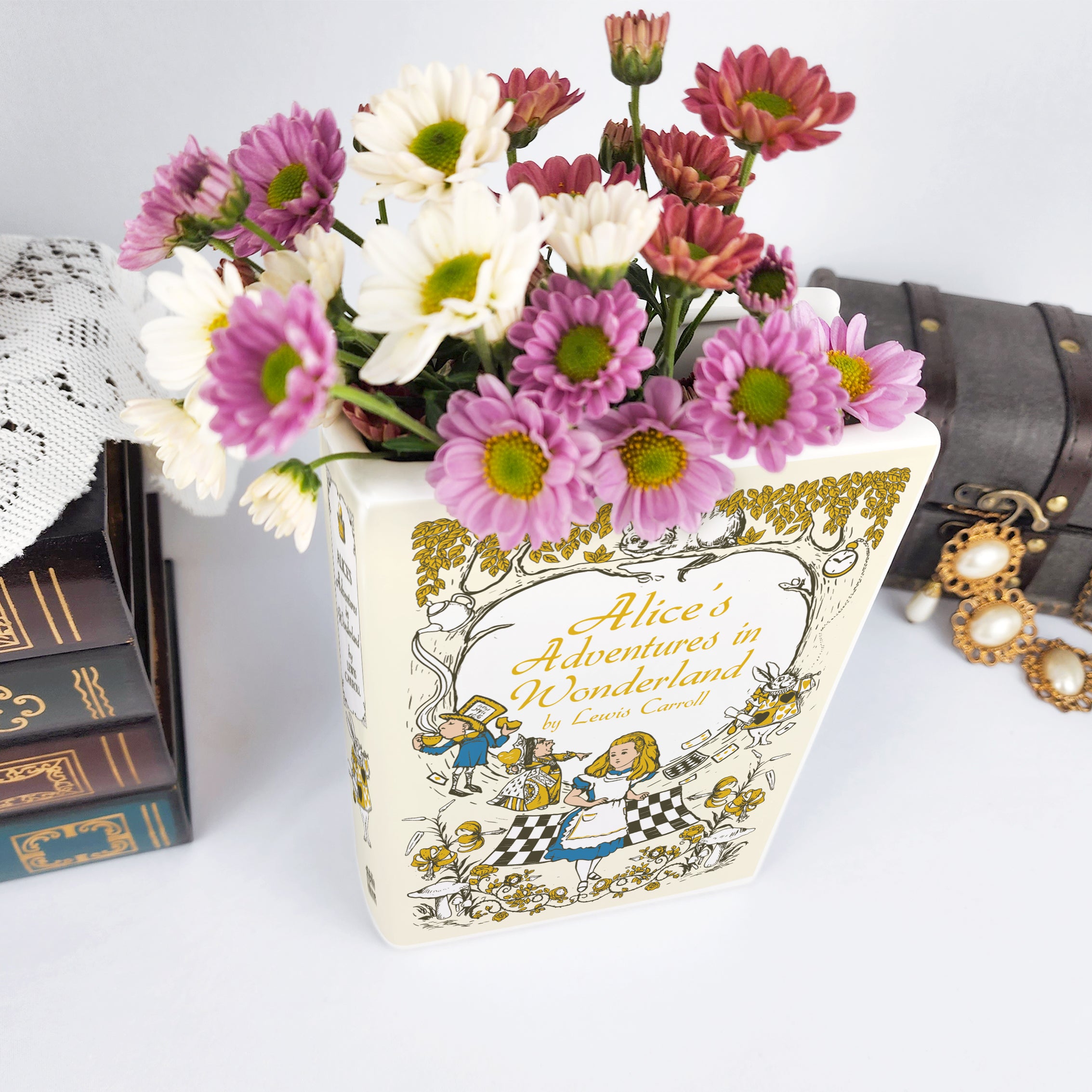 Alice in Wonderland Ceramic Book Vase II - Large