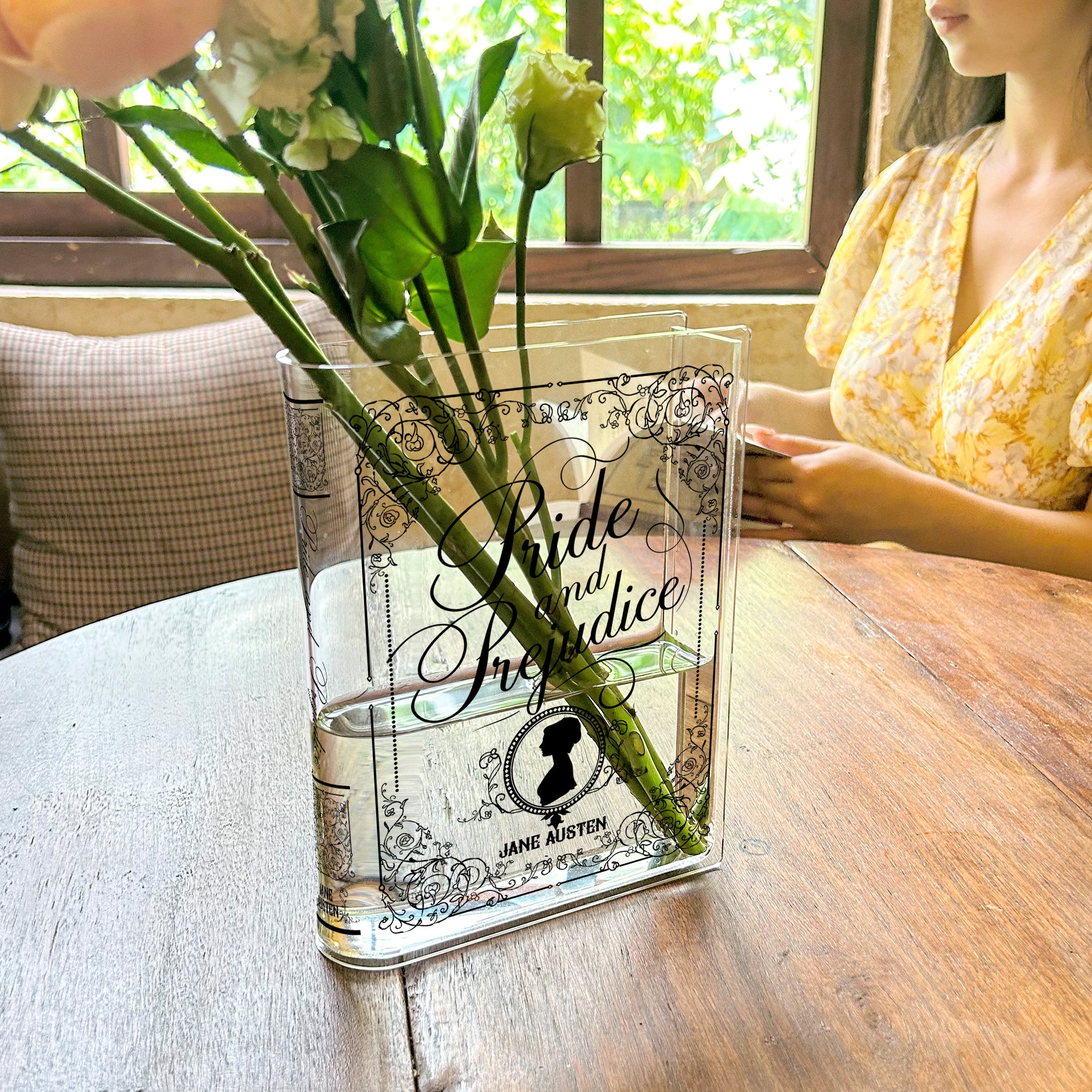 Pride and Prejudice Acrylic Book Vase - II - Black