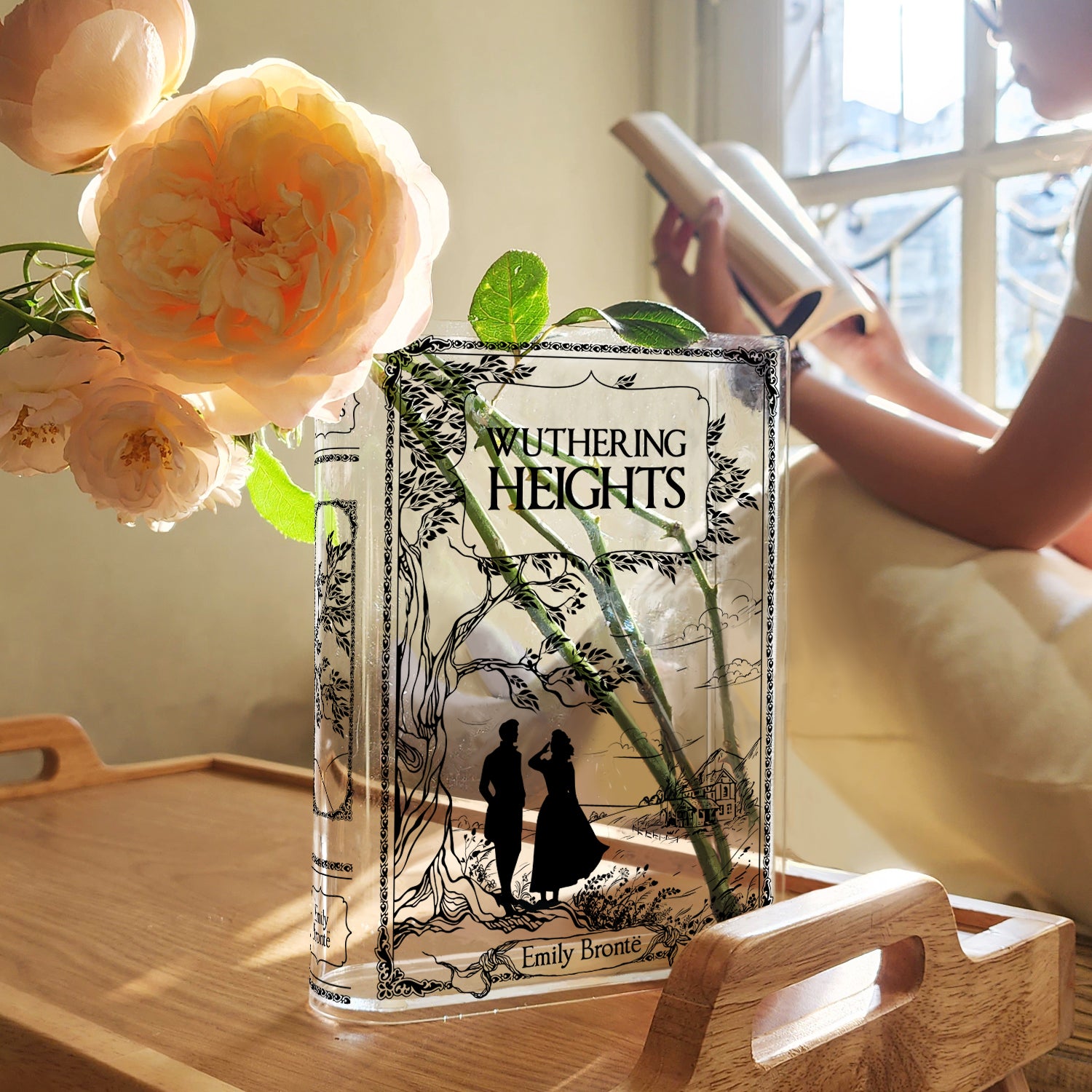 Wuthering Heights Acrylic Book Vase - Black