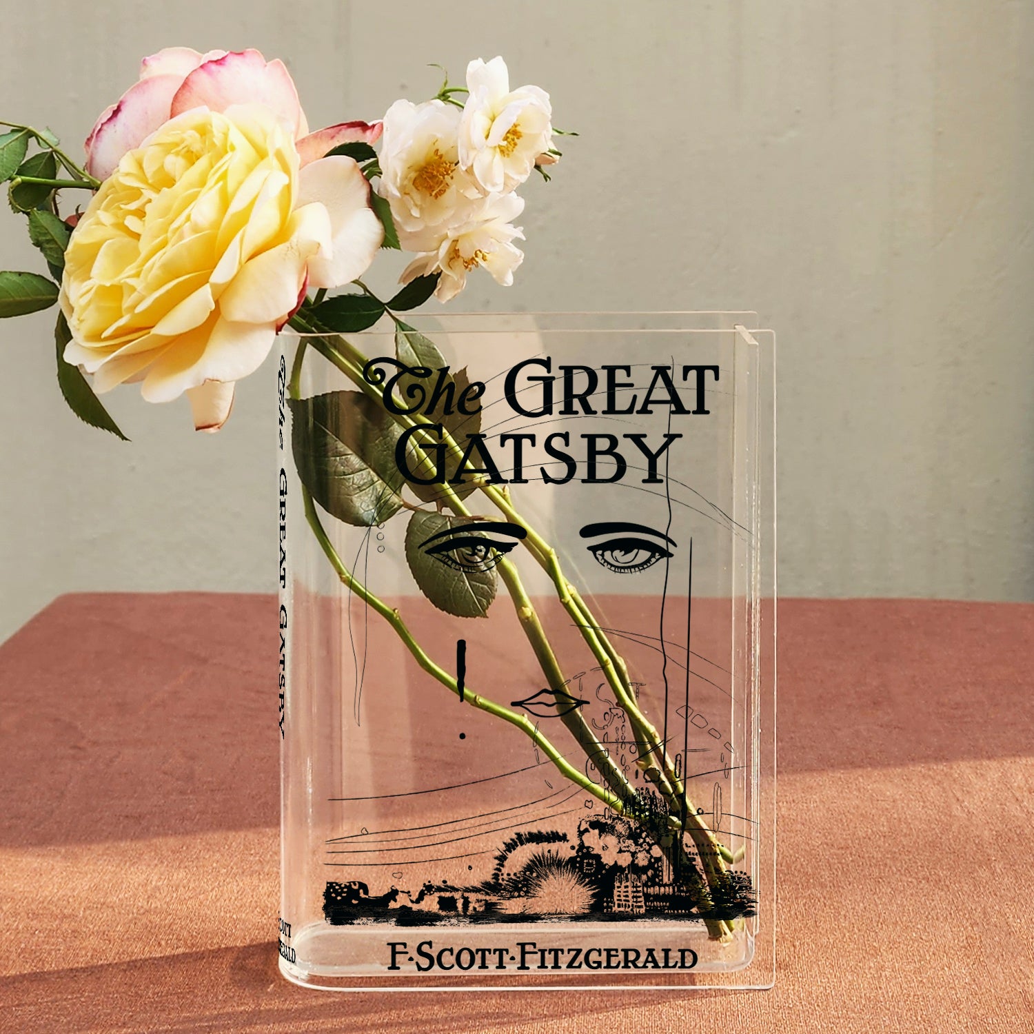 The Great Gatsby Acrylic Book Vase - Black
