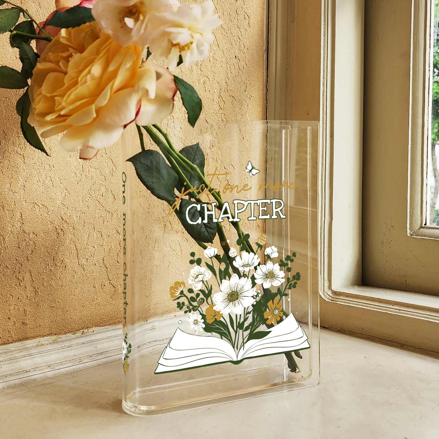 Just One More Chapter Acrylic Book Vase - Colorful
