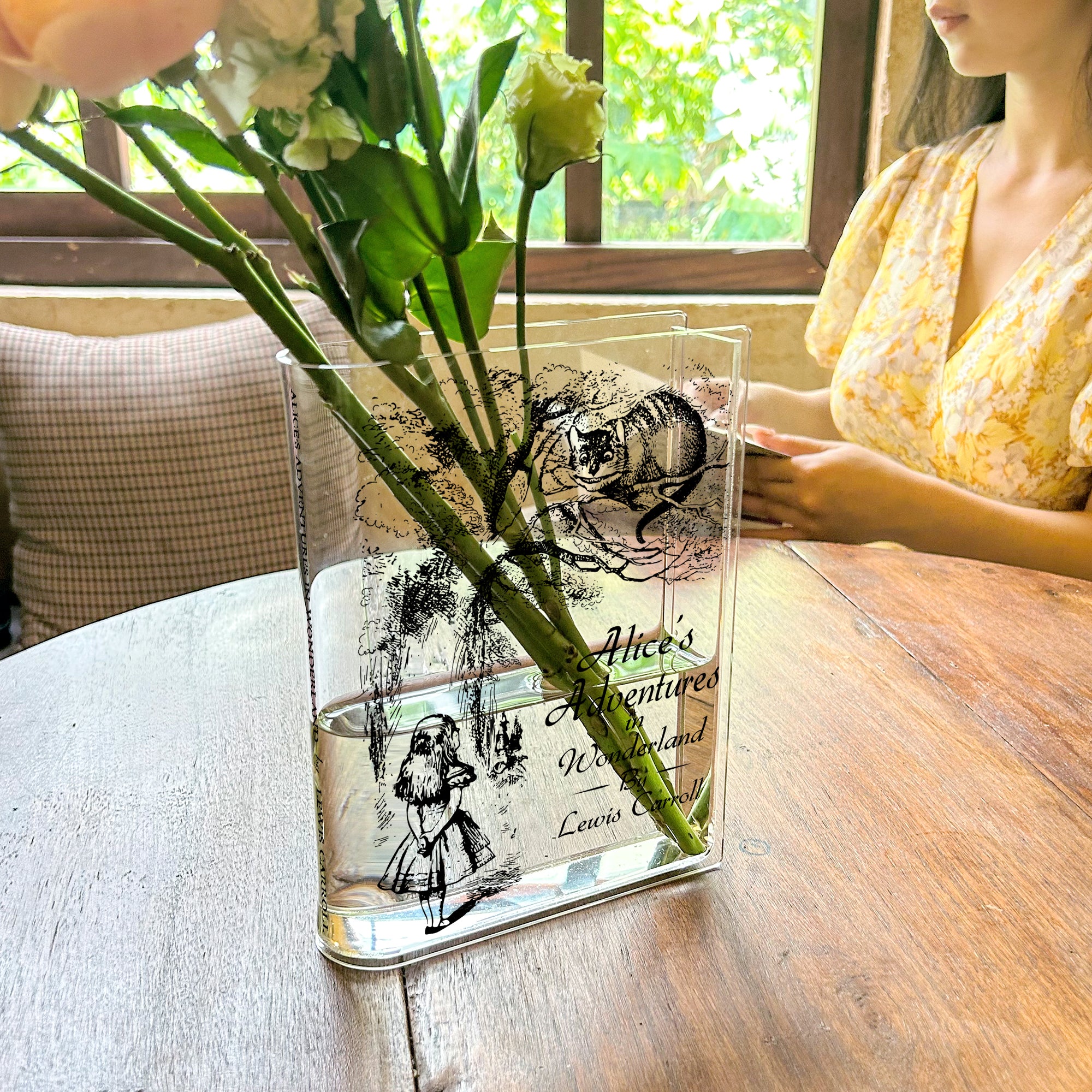 Alice in Wonderland Acrylic Book Vase
